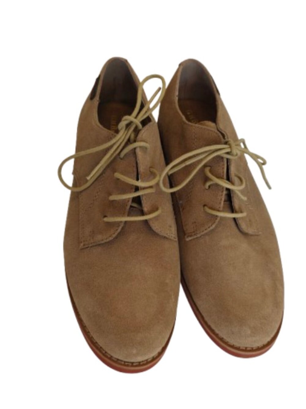 G.H. Bass & Co. Emma Suede Oxford Lace-Up Shoes Tan Red Sole Size 8.5